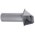 Product Image of 4" Paint-Grade Steel Galvanized Wall Exhaust Hood Vent w/ Damper & Wire Mesh Screen, 11" Pipe (26 Gauge)