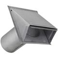 Product Image of 6" Paint-Grade Steel Galvanized Wall Exhaust Hood Vent w/ Spring Damper, 11" Pipe (26 Gauge)