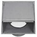 Product Image of 6" Paint-Grade Steel Galvanized Wall Exhaust Hood Vent w/ Damper & Wire Mesh Screen, 11" Pipe (26 Gauge)