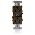 Product Image of Duplex Receptacle Outlet,  Smooth Face, 15A, 125V Back or Side Wire, NEMA 5-15R, 2-Pole, 3-Wire, Self-Grounding (Brown)