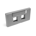 Product Image of Quickport, Modular Furniture Faceplate, 2-port (Gray)