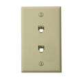 Product Image of Standard Telephone Wall Jack, 6p4c X 6p4c, Screw Terminals (Ivory)