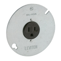 Product Image of Single Receptacle Outlet,  Mounted to 4" Cover, 15A, 125V Side Wire, NEMA 5-15R, 2-Pole, 3-Wire (Black)
