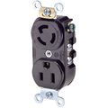 Product Image of Duplex Receptacle Outlet, Straight Blade and Locking,  Smooth Face, 15A, 125V Common Feed, 2-Pole, 3-Wire, Self-Grounding (Black)