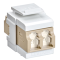 Product Image of Quickport, Duplex Lc Adapter, Shuttered, Mm, Zirconia Ceramic Sleeve, Beige/white
