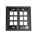 Product Image of Dual-Gang Quickport, Wallplate w/ ID Windows, 12-port (Black)