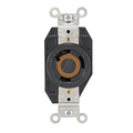 Product Image of 30A, 125/250V NEMA L10-30R, 3P, 3W, Flush Mtg Locking Receptacle, Non-Grounding, V-0-MAX (Black)