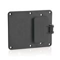 Product Image of Two-Gang, 1-GFCI w/ Weather-resistant Flip-lid, 1-blank Coverplate (Black)
