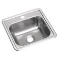 Product Image of Dayton Stainless Steel 15" x 15" x 5-3/16" 1-Hole Single Bowl Drop-in Bar Sink w/ 2" Drain Opening