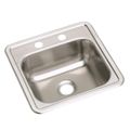 Product Image of Dayton Stainless Steel 15" x 15" x 5-3/16" 2-Hole Single Bowl Drop-in Bar Sink w/ 2" Drain Opening