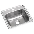 Product Image of Dayton Stainless Steel 15" x 15" x 5-3/16" 1-Hole Single Bowl Drop-in Bar Sink w/ 3-1/2" Drain Opening