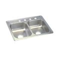 Product Image of Dayton Stainless Steel 25" x 19" x 6-5/16" 4-Hole Equal Double Bowl Drop-in Sink