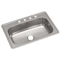 Product Image of Dayton Stainless Steel 33" x 22" x 8-1/16" 4-Hole Single Bowl Drop-in Sink