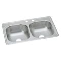 Product Image of Dayton Stainless Steel 33" x 19" x 8" MR2-Hole Equal Double Bowl Drop-in Sink