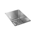 Product Image of Crosstown 18 Gauge Stainless Steel 13-1/2" x 18-1/2" x 9" Single Bowl Undermount Bar Sink Kit