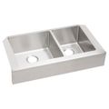 Product Image of Crosstown 18 Gauge Stainless Steel 35-7/8" x 20-1/4" x 9" 60/40 Double Bowl Farmhouse Sink