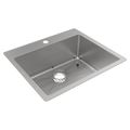 Product Image of Crosstown 18 Gauge Stainless Steel 25" x 22" x 9" 1-Hole Single Bowl Dual Mount Sink Kit