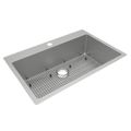 Product Image of Crosstown 18 Gauge Stainless Steel 33" x 22" x 9" 1-Hole Single Bowl Dual Mount Sink Kit