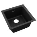 Product Image of Quartz Classic 15-3/4" x 15-3/4" x 7-11/16" Single Bowl Dual Mount Bar Sink (Black)