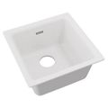 Product Image of Quartz Classic 15-3/4" x 15-3/4" x 7-11/16" Single Bowl Dual Mount Bar Sink (White)