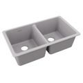 Product Image of Quartz Classic 33" x 18-1/2" x 9-1/2" Equal Double Bowl Undermount Sink (Greystone)