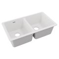 Product Image of Quartz Classic 33" x 18-1/2" x 9-1/2" Equal Double Bowl Undermount Sink (White)