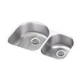 Product Image of Lustertone Classic Stainless Steel 31-1/4" x 20" x 10" Offset 60/40 Double Bowl Undermount Sink Kit