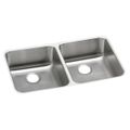 Product Image of Lustertone Classic Stainless Steel, 31-3/4" x 16-1/2" x 5-3/8" Equal Double Bowl Undermount ADA Sink
