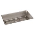 Product Image of Lustertone Iconix 16 Gauge Stainless Steel 32-1/2 x 19-1/2" x 9" Single Bowl Undermount Sink Kit w/ Perfect Drain