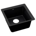 Product Image of Quartz Luxe 15-3/4" x 15-3/4" x 7-11/16" Single Bowl Dual Mount Bar Sink Caviar
