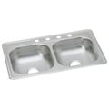 Product Image of Dayton Stainless Steel 33" x 22" x 6-1/16" 1-Hole Equal Double Bowl Drop-in Sink