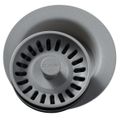 Product Image of Polymer 3-1/2" Disposer Flange w/ Removable Basket Strainer and Rubber Stopper (Greystone)