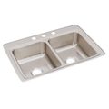 Product Image of Lustertone Classic Stainless Steel 33" x 22" x 8-1/8" 3-Hole Equal Double Bowl Drop-in Sink
