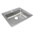 Product Image of Lustertone Classic Stainless Steel 22" x 19-1/2" x 5-1/2" Single Bowl Drop-in ADA Sink (4-Hole)