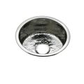 Product Image of Stainless Steel 16-3/8" x 16-3/8" x 7" Single Bowl Dual Mount Bar Sink Hammered Mirror