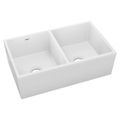 Product Image of Fireclay 33" x 19-15/16" x 9" Equal Double Bowl Farmhouse Sink (White)