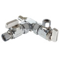 Product Image of 1/2" Crimpex x 3/8" OD Comp x 3/8" OD Comp Dual Shut-Off Valve, Lead Free (Chrome)