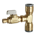 Product Image of 1/2" Quick Grip x 1/2" Quick Grip x 1/4" OD Comp Tee & Valve Kit, Lead Free (Rough Brass)