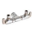 Product Image of 1/2" Quick Grip X 3/8" OD Comp X 1/4" OD Comp Dual Shut-Off Valve, Lead Free (Chrome)
