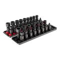 Product Image of 3/8" Drive 6-Point Universal Joint Impact Socket Set with Rails and Trays, 34-Piece (1/4-1", 6-24 mm)