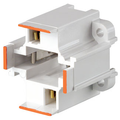 Product Image of G24d-3 Base, 26w/ 32w 2-pin, 10mm Compact Fluorescent Lampholder, Screw-down (Orange) White Body