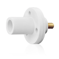 Product Image of 15 Series Cam-Type Male Panel Mount Receptacle, 0.5" Threaded Stud Termination, 90-Degree, #8, #2 AWG, 150A Max, Type 3R When Mated (White)