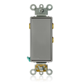 Product Image of 15A 120/277V Decora Plus Rocker Double-Throw Ctr-OFF Maintained Contact AC Quiet Switch (Gray)