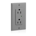 Product Image of 15A, 125V Decora Plus SuRGe Protective Duplex Receptacle Outlet, Commercial Grade (Gray)