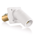 Product Image of 16 Series Male Panel Receptacle, Cam-Type, 45-Degree, Double Set Screw, Taper Nose, Cable Range- 2/0 to 4/0 AWG, 400A Max (White)