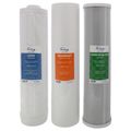 Product Image of 3 Stage Whole House Water Filter Replacement Pack Set with 4.5" x 20" Sediment, Carbon Block, and Lead Reducing Cartridges