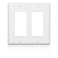 Product Image of 2-Gang Decora Wallplate, Standard Size, Non-magnetic Stainless Steel (White)
