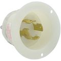 Product Image of 30A, 277/480V 3-Phase Y, NEMA L19-30P, 4P, 4W, Flanged Inlet Locking Receptacle, Non-Grounding (White)