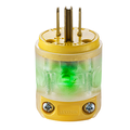 Product Image of 15A, 125V NEMA 5-15p, 2-pole, 3-wire Plug, Straight Blade, Rubber, Lighted