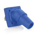 Product Image of 16 Series Female Panel Receptacle, Cam-Type, 45- Degree, Threaded Stud, Taper Nose, Cable Range- #2 to 4/0 AWG, 400A Max (Blue)